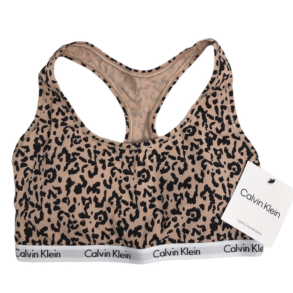 NEW! Calvin Klein Cheetah Print Lightly Lined Bralette- SIZE MEDIUM